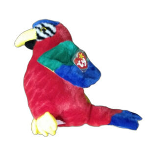 Ty Beanie Buddy Jabber the Parrot Large 9" Tall Plush Stuffed Toy Retired 1999